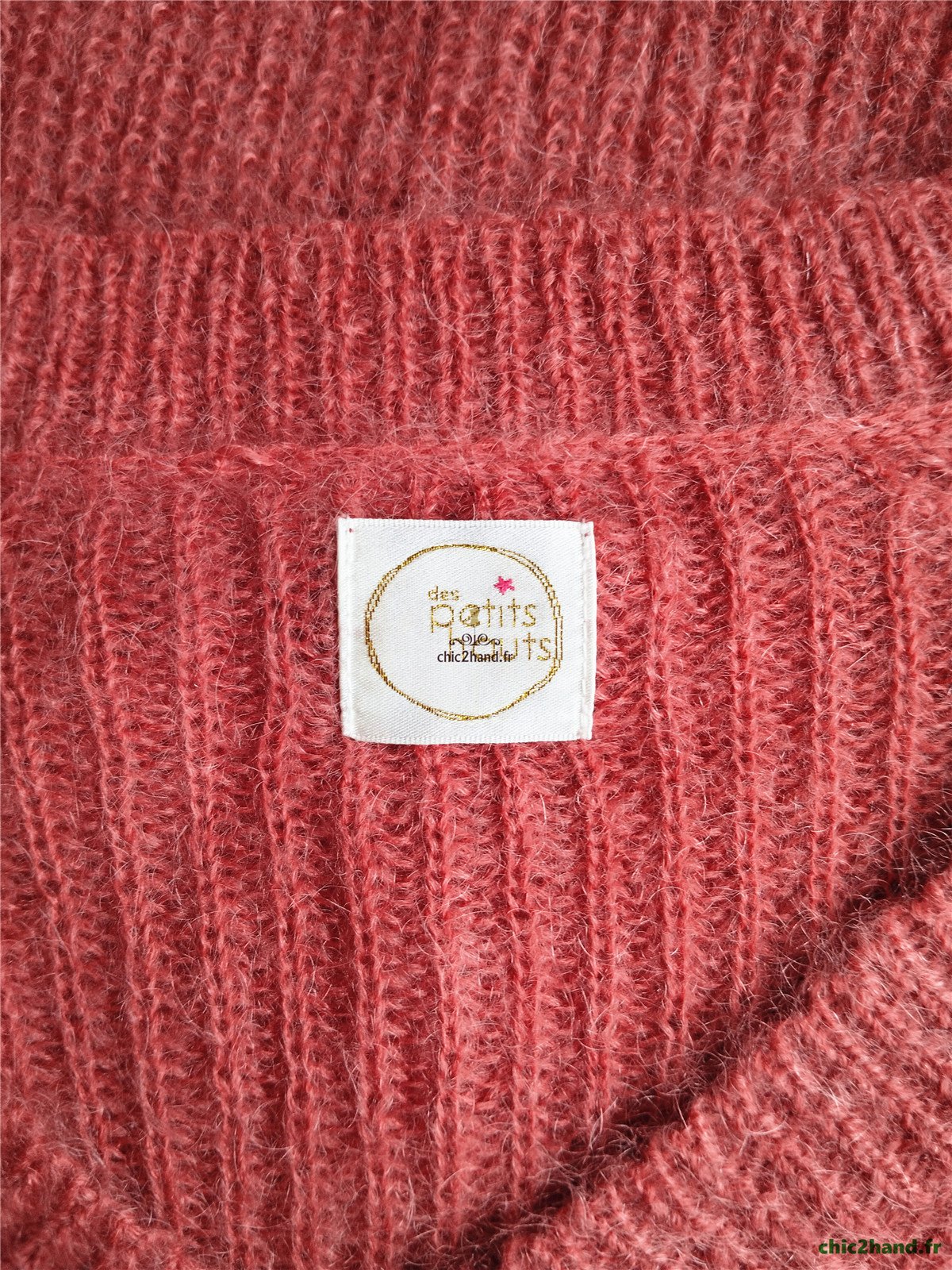 Pull oversize doudou col V Des Petits Hauts vieux rose kid mohair T2 Excellent état – Image 10