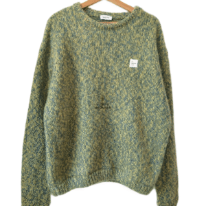 Pull oversize laine alpaga American Vintage vert kaki chiné TU NEUF