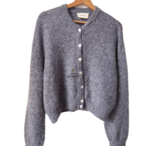 Pull laine 68% laine kid mohair American Vintage zabi255 XS S gris excellent état