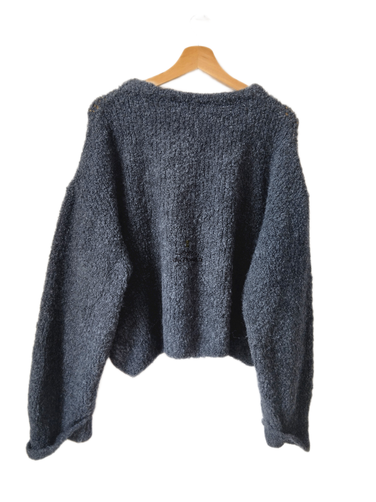 Pull oversize laine alpaga American Vintage ZOL18A noir gris foncé M L NEUF – Image 6