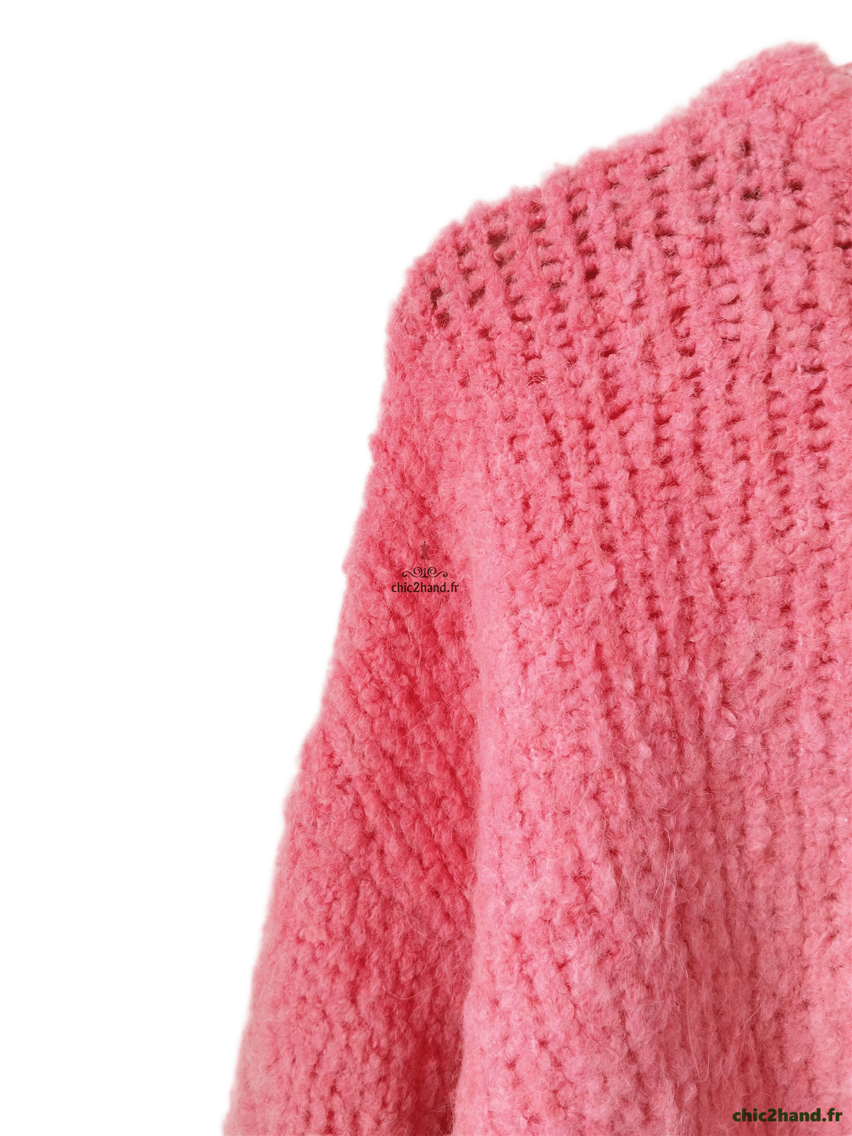 Pull oversize laine alpaga American Vintage ZOL18A rose bonbon M L NEUF – Image 3