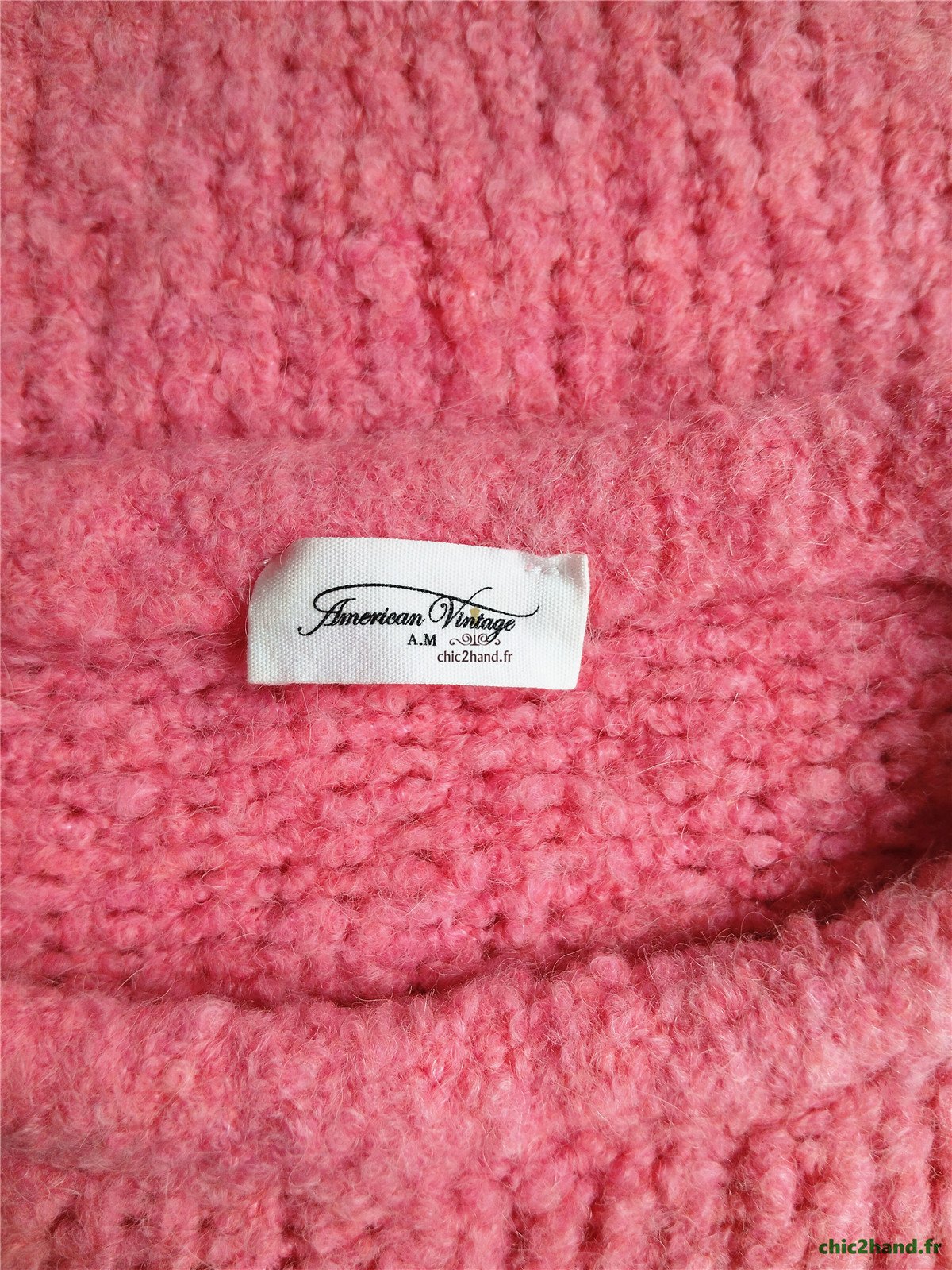 Pull oversize laine alpaga American Vintage ZOL18A rose bonbon M L NEUF – Image 10