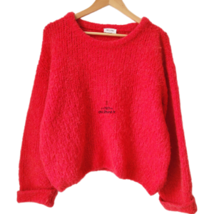 Pull oversize laine alpaga American Vintage ZOL18A rouge M L NEUF