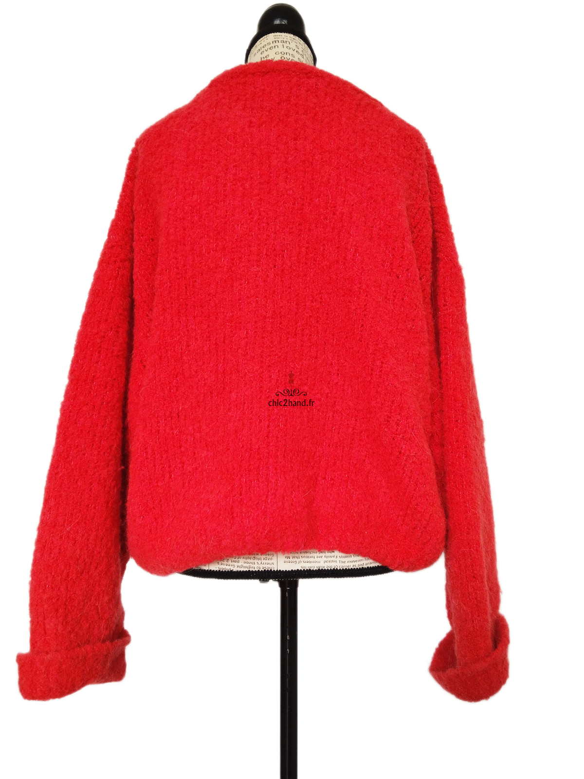 Pull oversize laine alpaga American Vintage ZOL18A rouge M L NEUF – Image 9