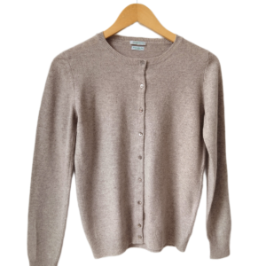 Gilet boutonné 100% laine Benetton beige S Neuf