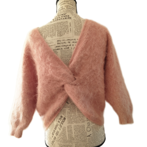 Pull FILL dos décolleté épais doudou Ba&sh T0 rose TBE