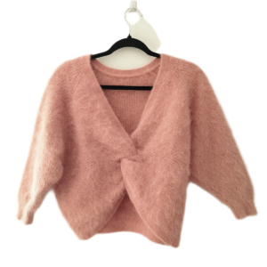 Pull FILL dos décolleté épais doudou Ba&sh T0 rose TBE