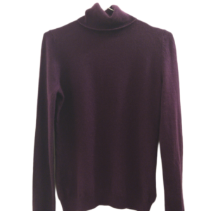 Pull doudou 100% cachemire col montant Christopher Ficsher XS prune NEUF