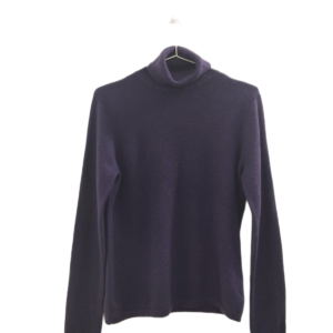Pull doudou 100% cachemire col montant CashmereMark FR38 M violet NEUF