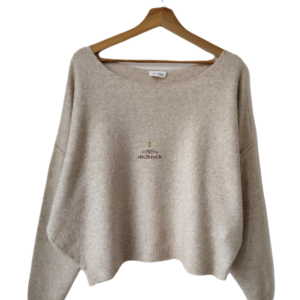 Pull oversize chauve souris laine American Vintage damsville XS S beige NEUF