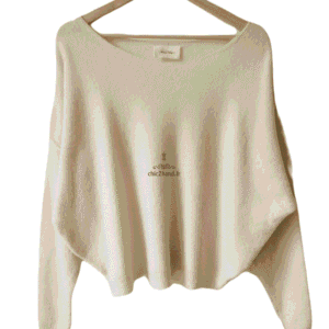 Pull oversize chauve souris laine American Vintage damsville XS S blanc écru NEUF