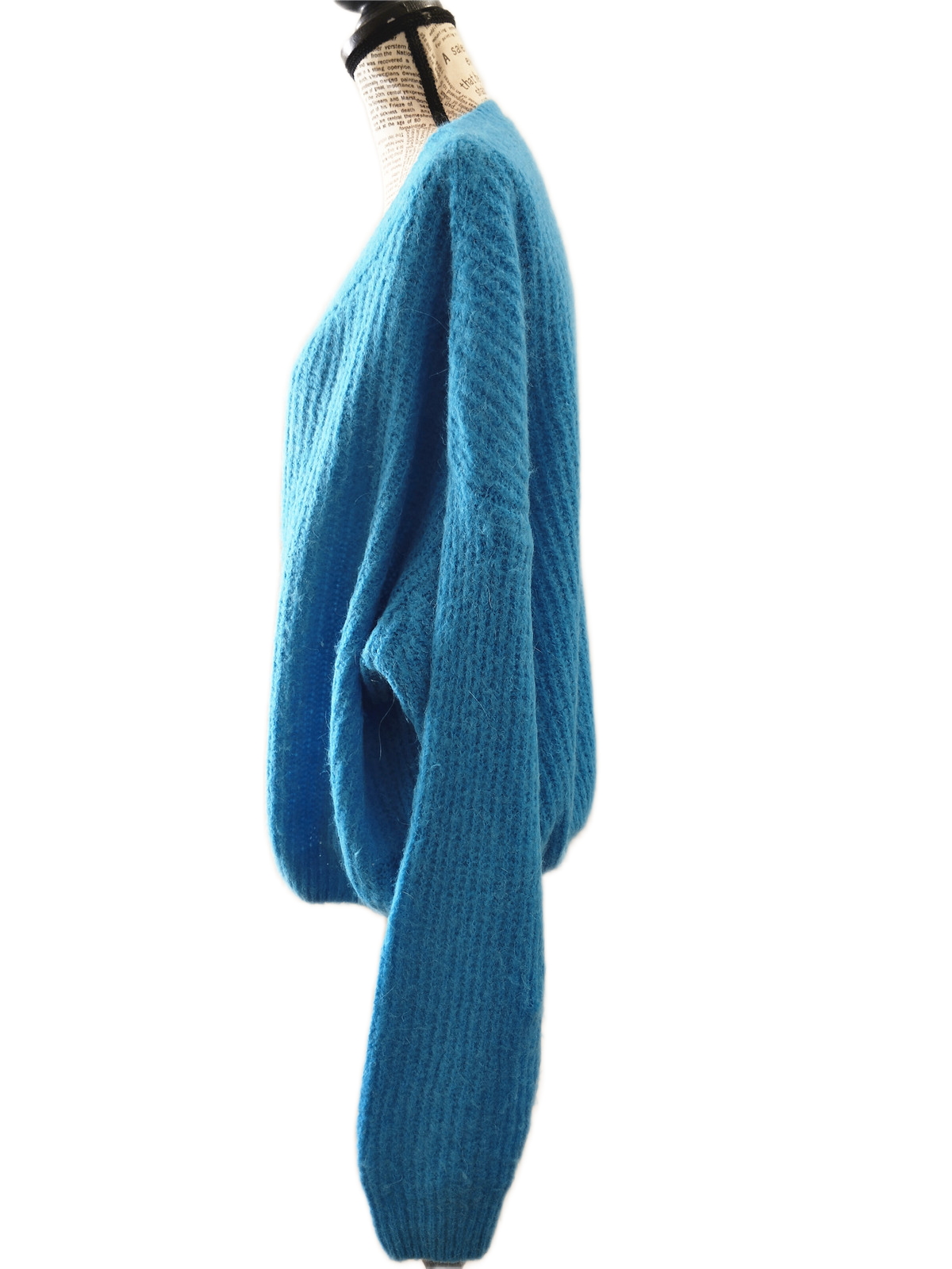 Pull oversize laine alpaga American Vintage EAST18F east bleu L TBE – Image 3