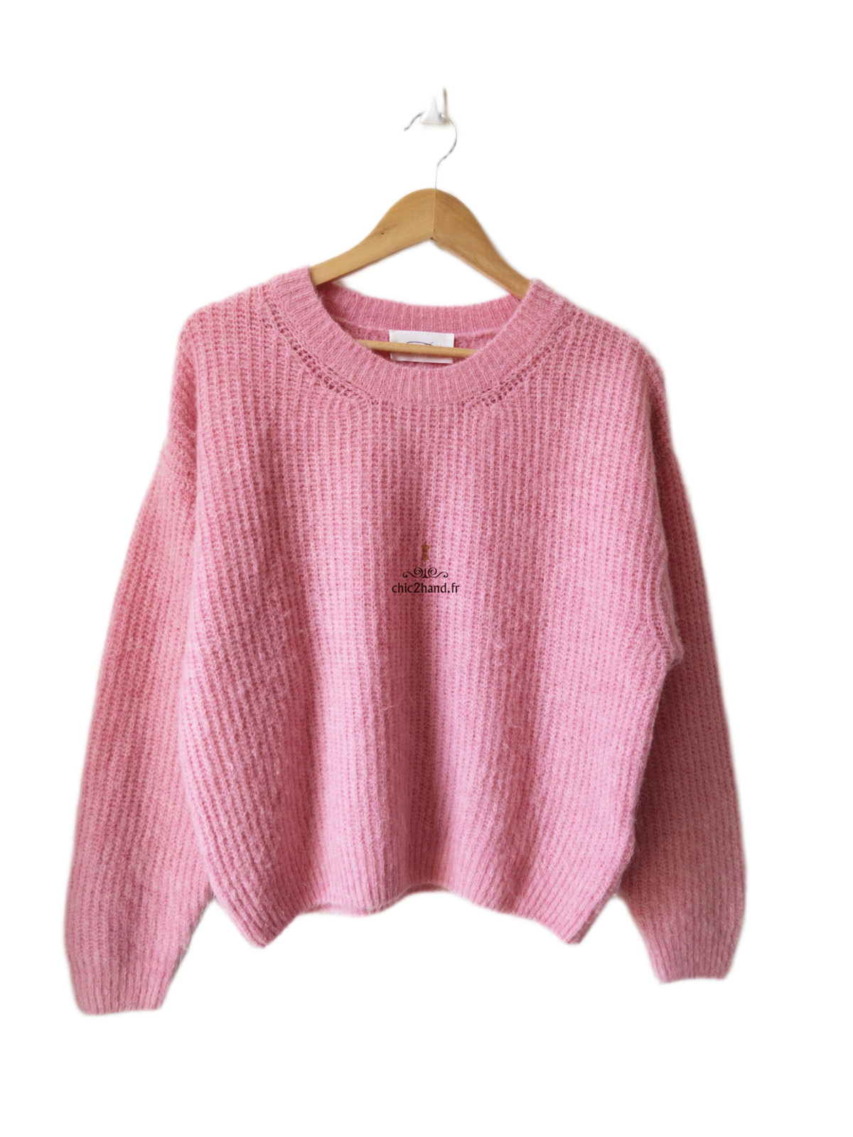 Pull oversize laine alpaga American Vintage EAST18F rose S east TBE