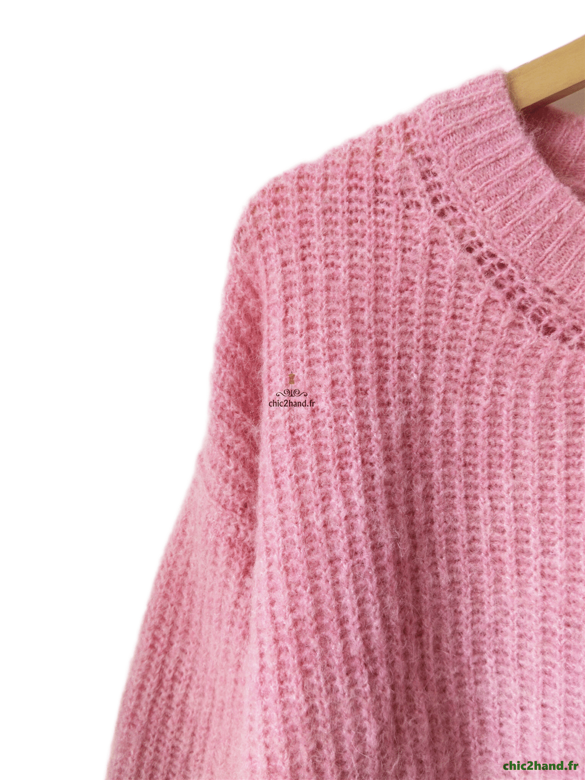 Pull oversize laine alpaga American Vintage EAST18F rose S east TBE – Image 4