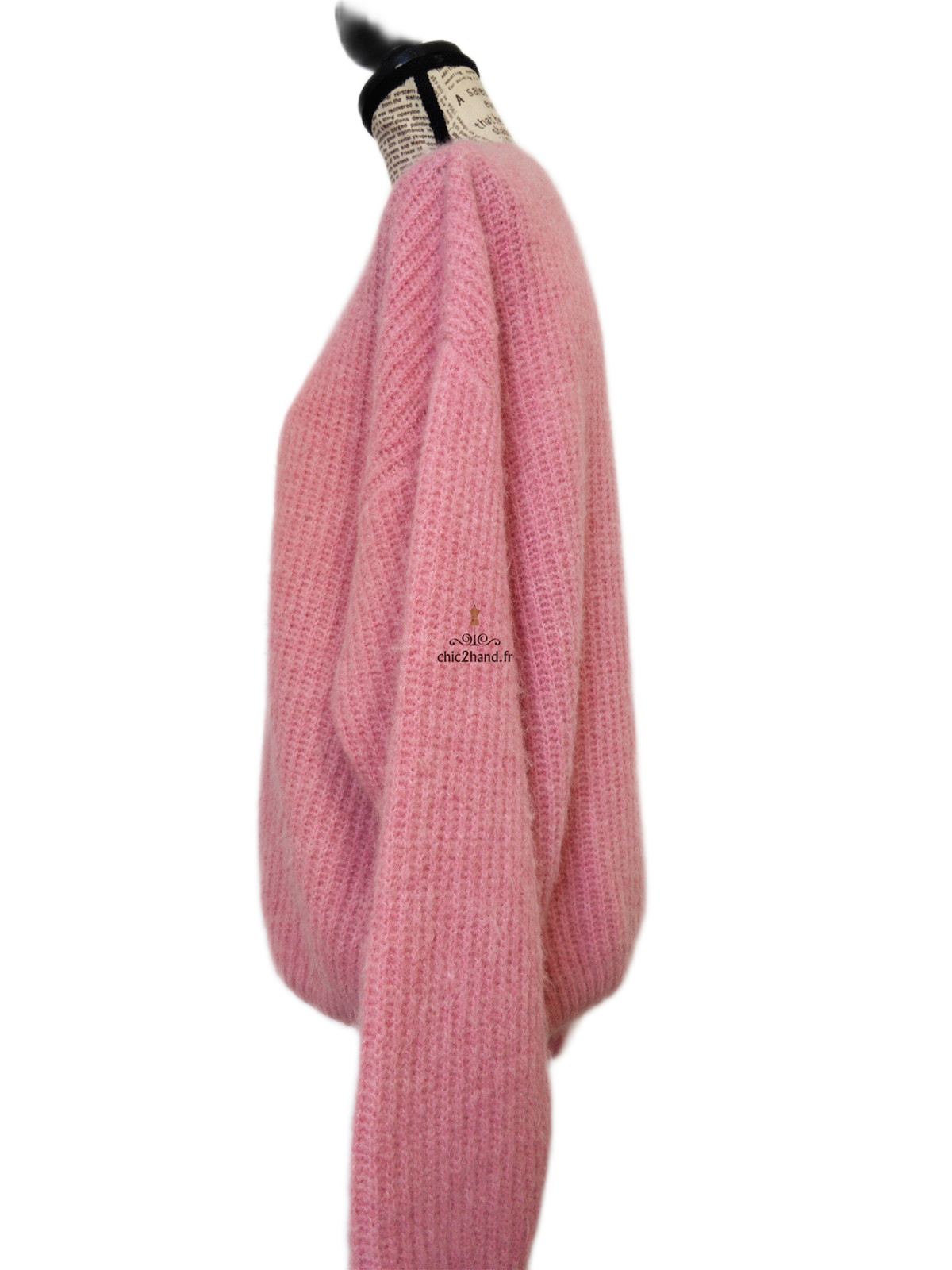 Pull oversize laine alpaga American Vintage EAST18F rose S east TBE – Image 9