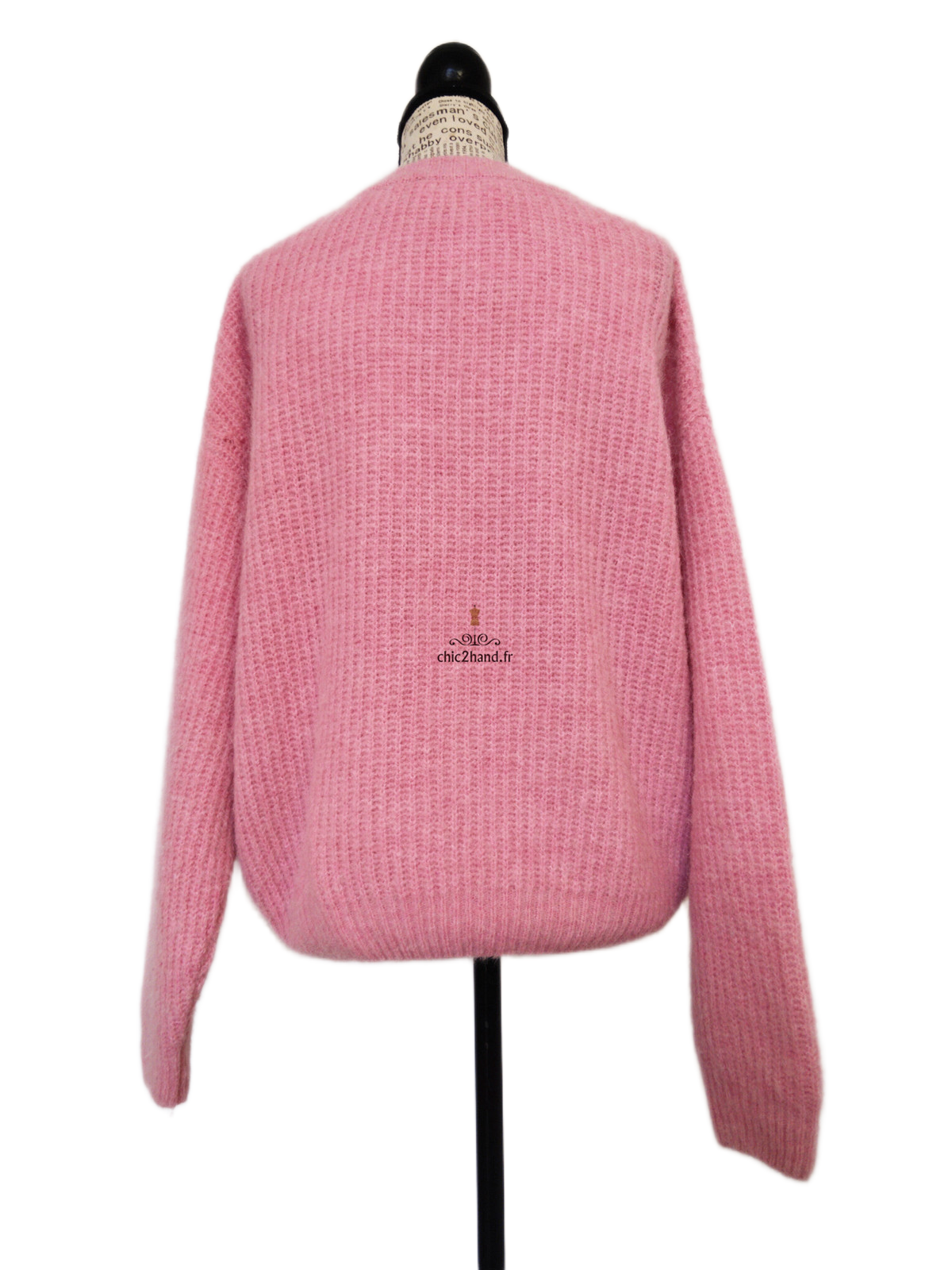 Pull oversize laine alpaga American Vintage EAST18F rose S east TBE – Image 10