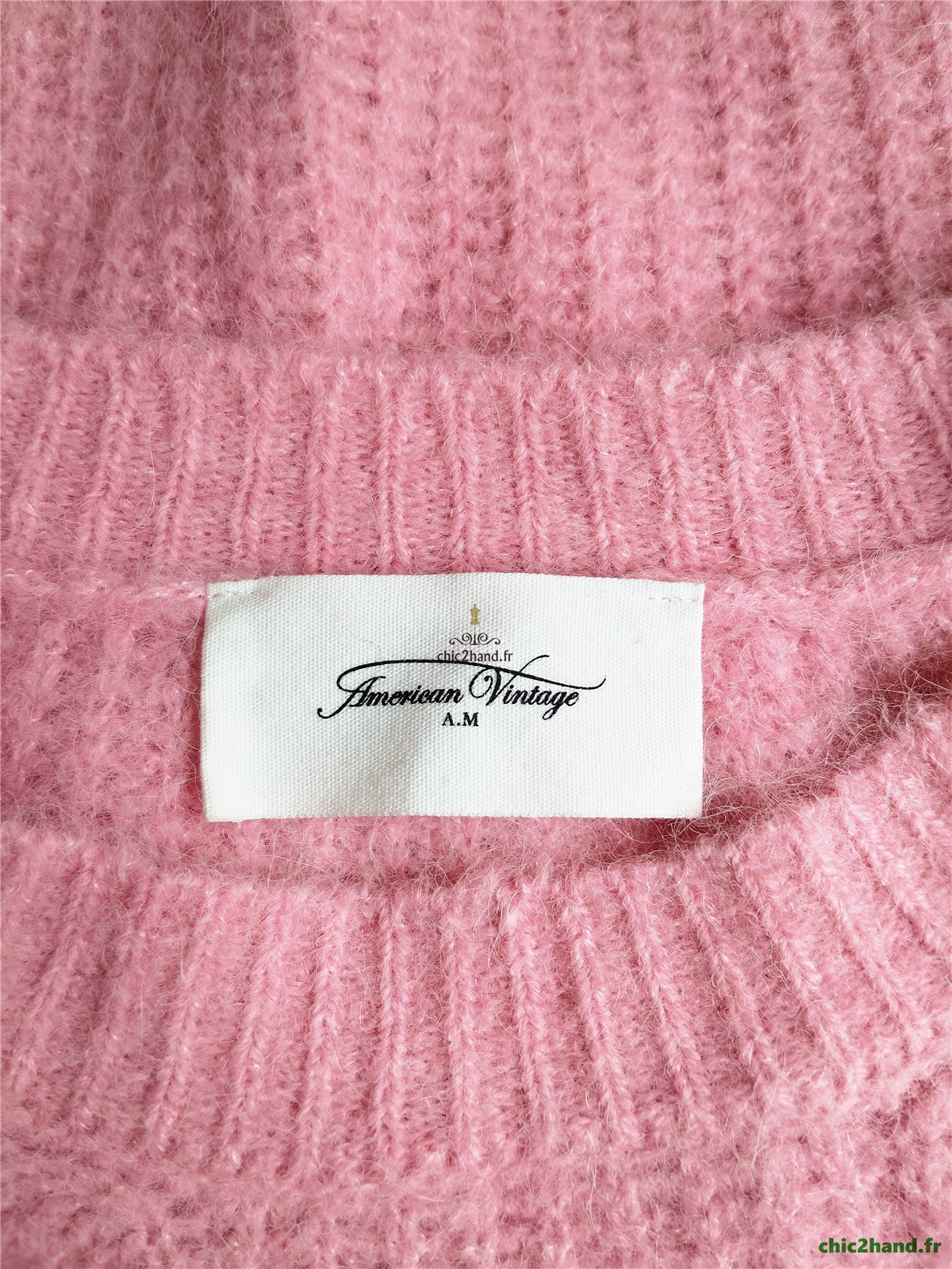 Pull oversize laine alpaga American Vintage EAST18F rose S east TBE – Image 11