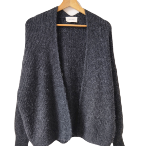 Gilet ouvert oversize laine alpaga American Vintage EAST19A noir charbon M L east Neuf sans étiquettes