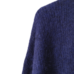Gilet ouvert oversize laine alpaga American Vintage EAST19A bleu marine M L east NEUF