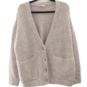 Gilet ouvert oversize laine alpaga American Vintage EAST19L gris clair S M east NEUF