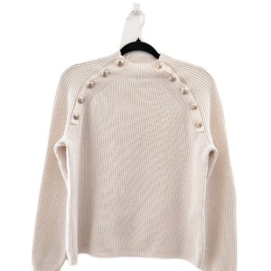 Pull oversize doudou boutonnés col montant  Maje T1 blanc TBE