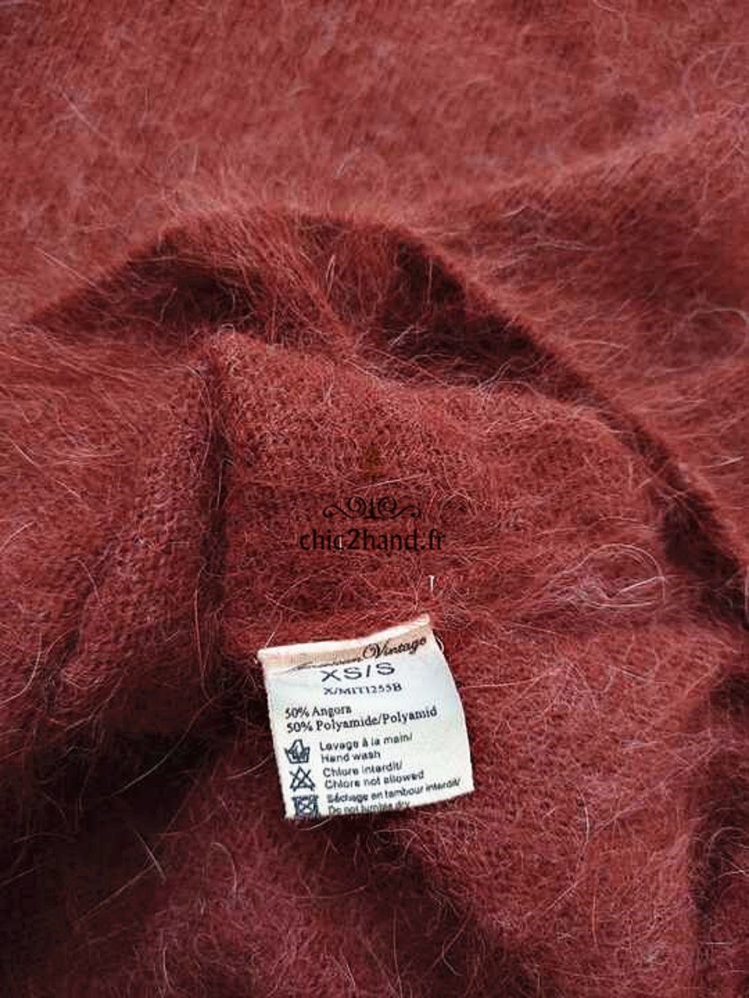 Pull oversize 50% angora American Vintage miti255b XS S mitibird rouille chiné NEUF – Image 5