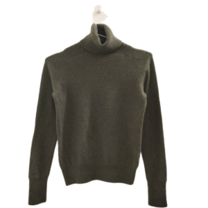 Pull col roulé 100% pur cachemire Monoprix XS vert kaki Excellent état