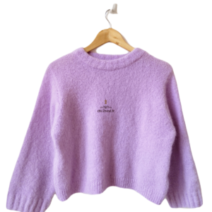 Pull oversize 53% mohair American Vintage pino18F S violet lilas NEUF
