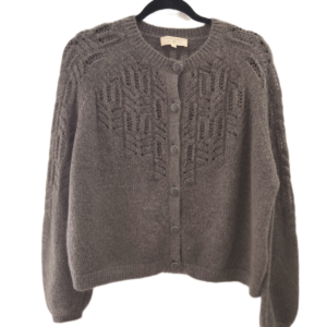 Gilet doudou ajouré 60% laine kid mohair Sézane S gris Neuf