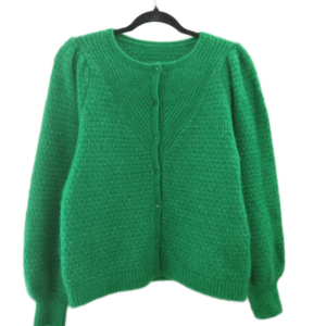 Gilet épais doudou 68% laine kid mohair Sézane M vert gazon Neuf