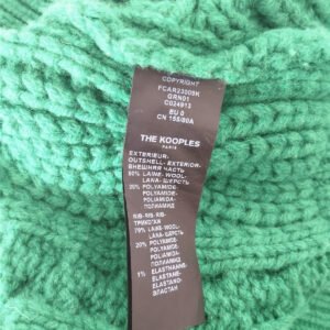 Gilet oversize doudou épais torsade laine The Kooples T0 vert TBE