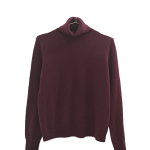 Pull col roulé 100% pur cachemire Uniqlo M prune NEUF