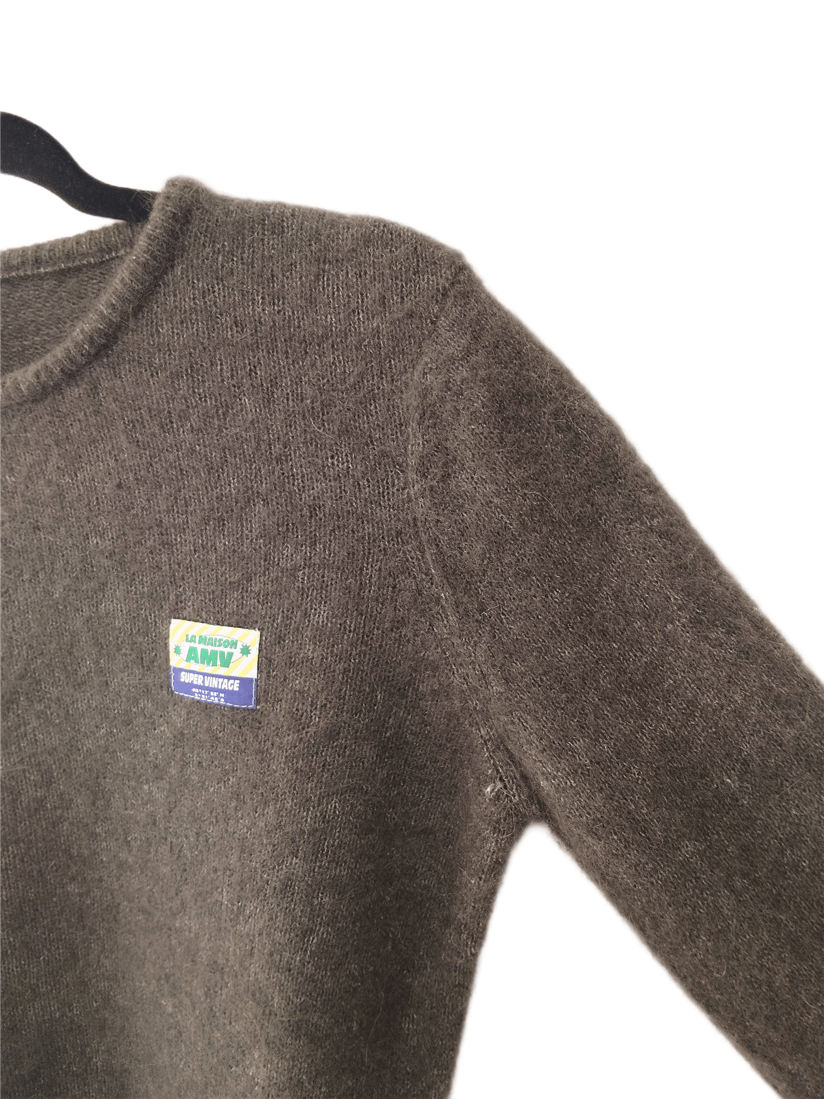 Pull oversize laine alpaga American Vintage vito18g VITOW vert kaki S NEUF – Image 3