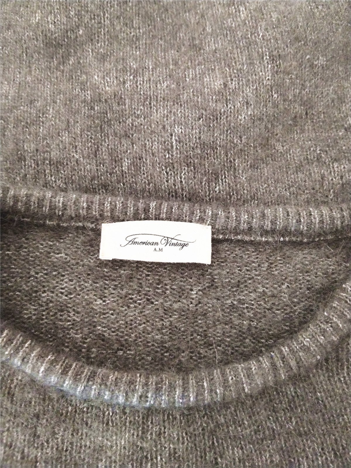 Pull oversize laine alpaga American Vintage vito18g VITOW vert kaki S NEUF – Image 9