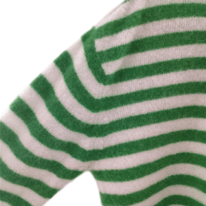 Gilet oversize laine alpaga American Vintage vito19e VITOW rayures blanc vert L Neuf