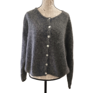 Gilet oversize laine alpaga American Vintage vito19e VITOW gris anthracite M Neuf