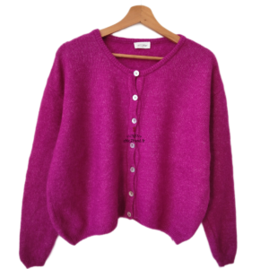 Gilet oversize laine alpaga American Vintage vito19e VITOW S violet rose NEUF