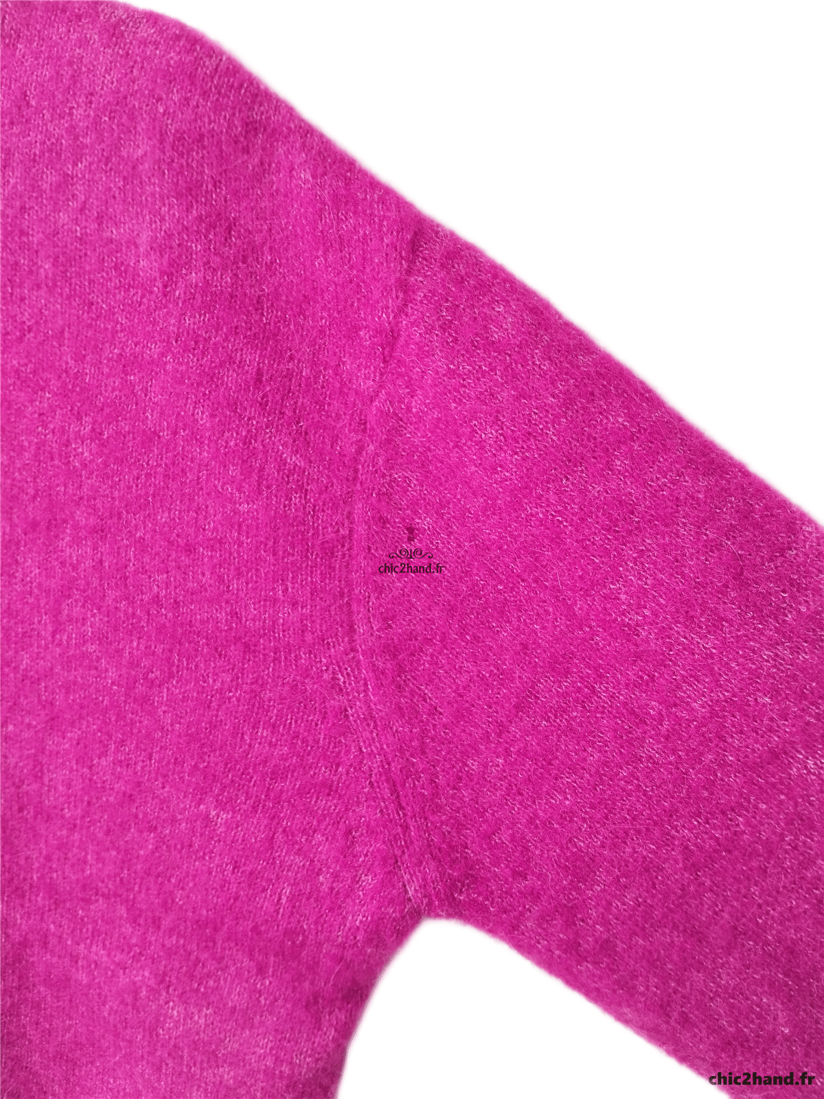 Gilet oversize laine alpaga American Vintage vito19e VITOW S violet rose NEUF – Image 4