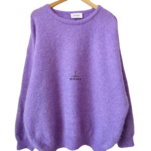 Pull doudou long 68% laine kid mohair American Vintage zabi254 violet mauve TU TBE